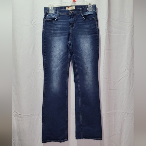 Lei Girls Medium Wash Alexa Low Rise Slim Fit Bootcut Jeans Size 16- EUC 🐈 - Picture 2 of 11